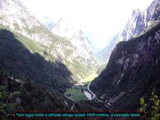 Tem lugar onde a altitude atinge quase 1000 metros, a exemplo deste.
 