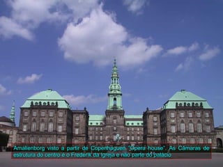 Amalienborg visto a partir de Copenhaguen “Opera house”. As Câmaras de
estrutura do centro é o Frederik da Igreja e não parte do palácio
 