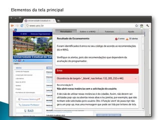 Elementos da tela principal
 