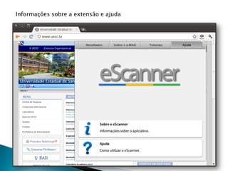 Informações sobre a extensão e ajuda
 