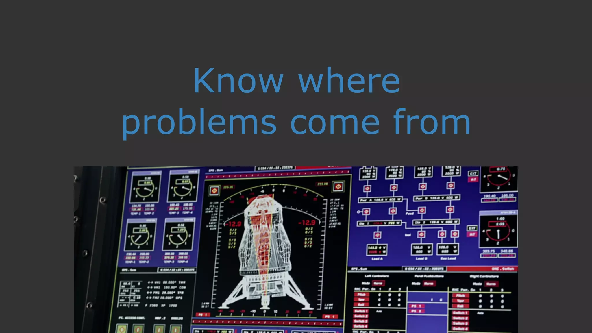 Know where
problems come from
 