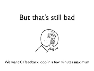 But that's still bad




We want CI feedback loop in a few minutes maximum
 