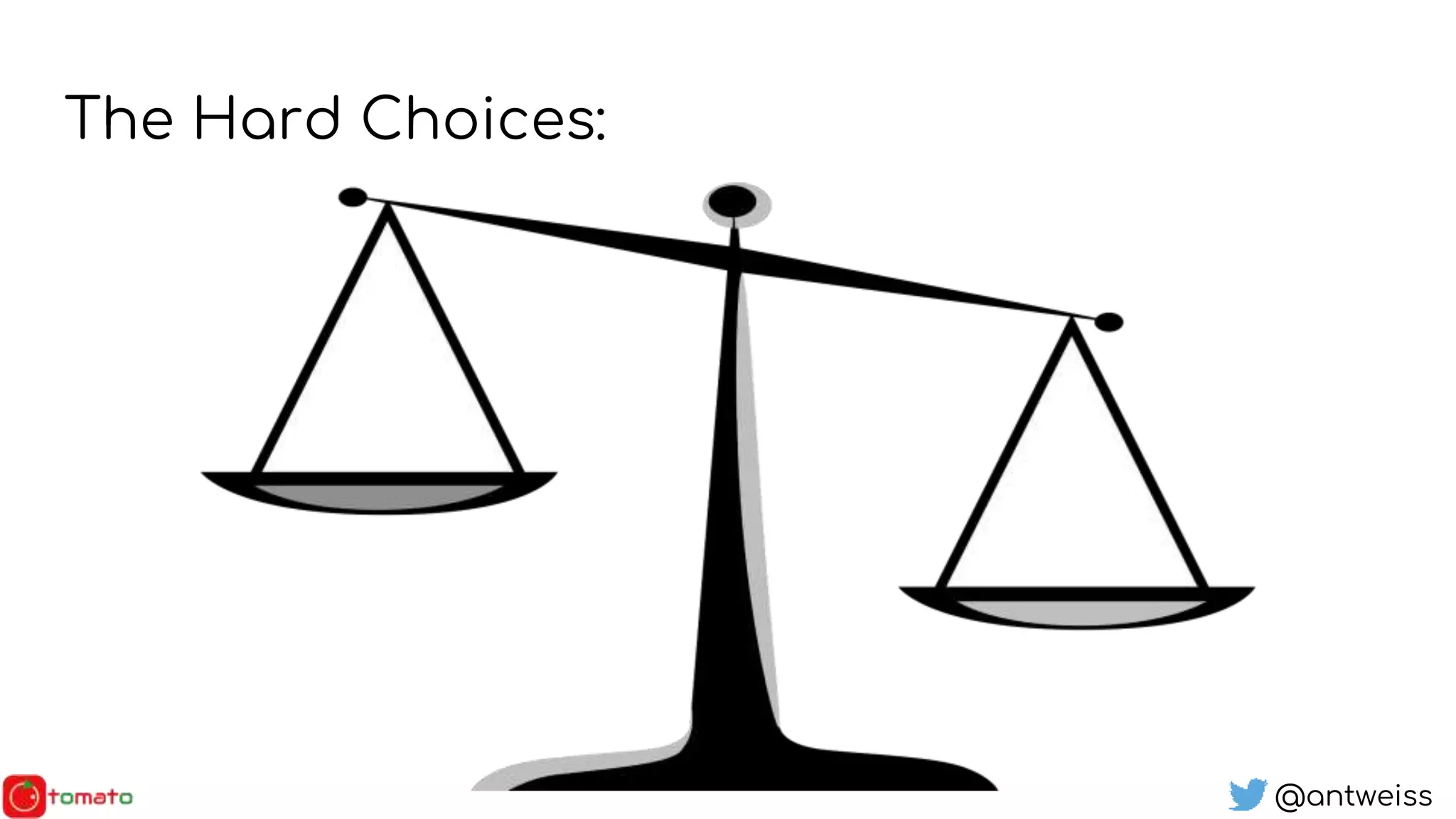 @antweiss
The Hard Choices:
 