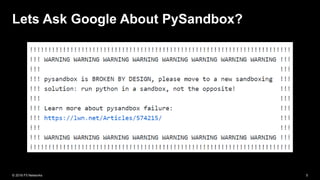 Escaping the python sandbox | PPT