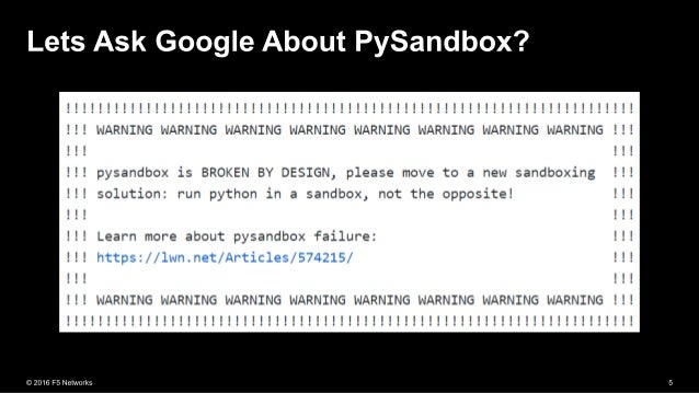 Escaping the python sandbox