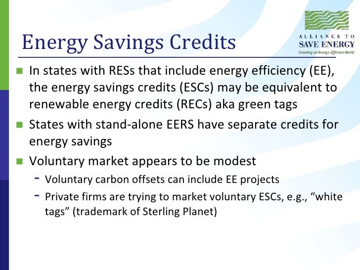 Energy Savings Credits Are Potential Benefits Being Realized?