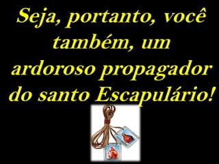 Seja, portanto, você também, um ardoroso propagador do santo Escapulário! 