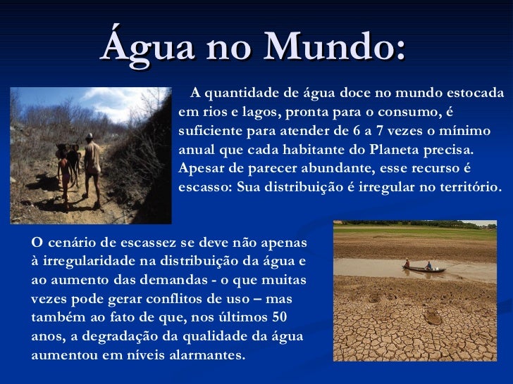 Redação Sobre Impactos Da Escassez De água No Século Xxi