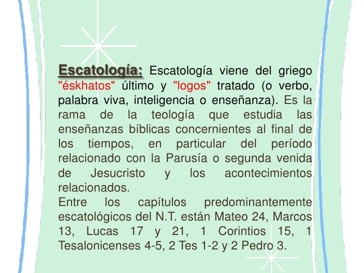 Escatología Escatología