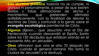 Escatología Bíblica: La Segunda Venida de Cristo y el Fin de los ...