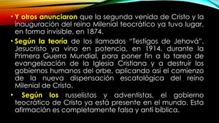 Escatología Bíblica: La Segunda Venida de Cristo y el Fin de los ...