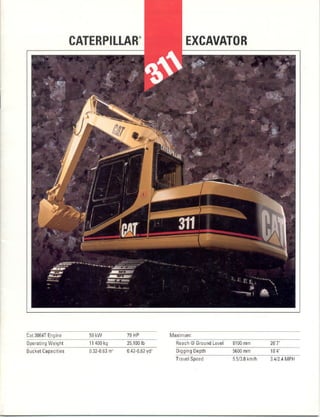 Escavadeira hidraulica cat 311 cat   1993 brochure