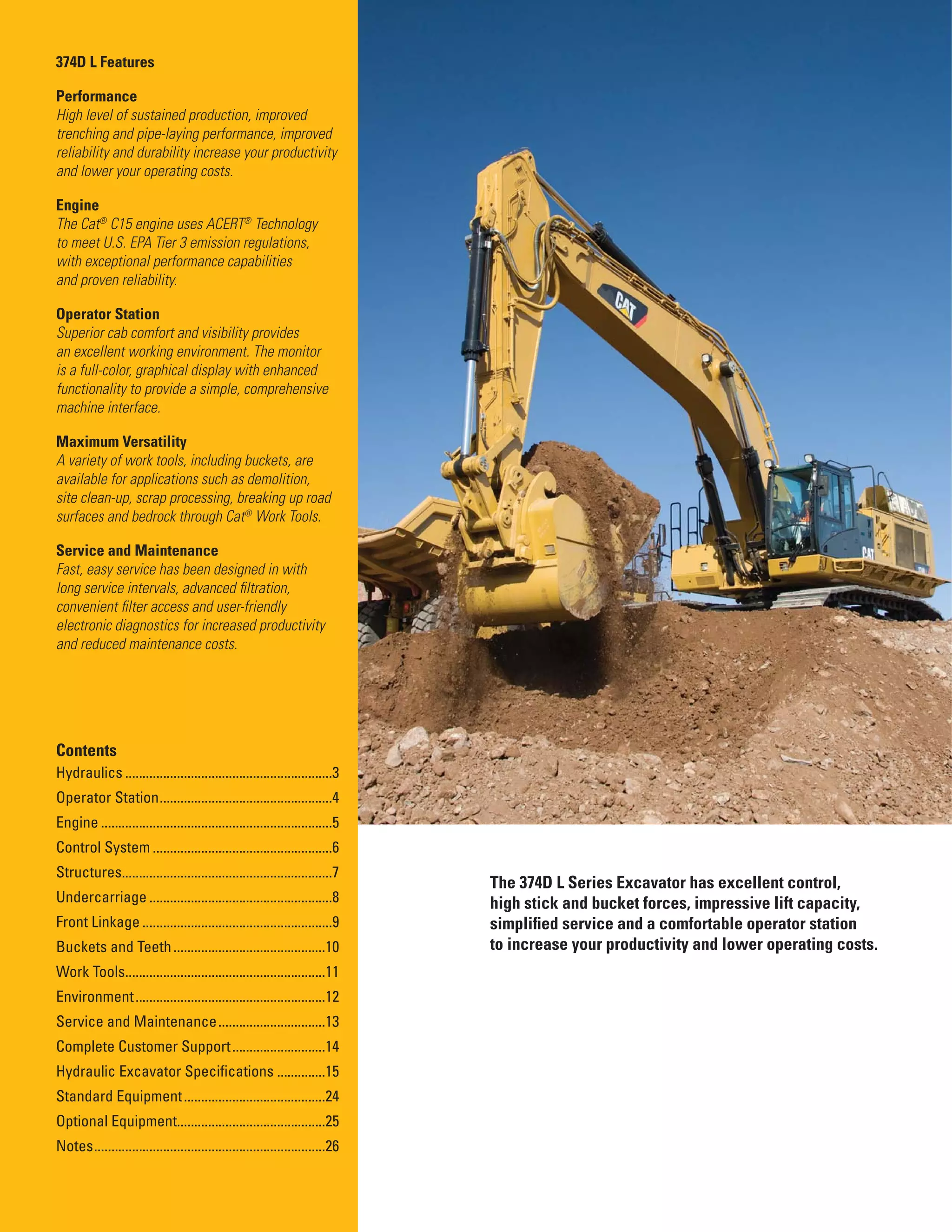 Escavadeira hidraulica cat 374 dl | PDF