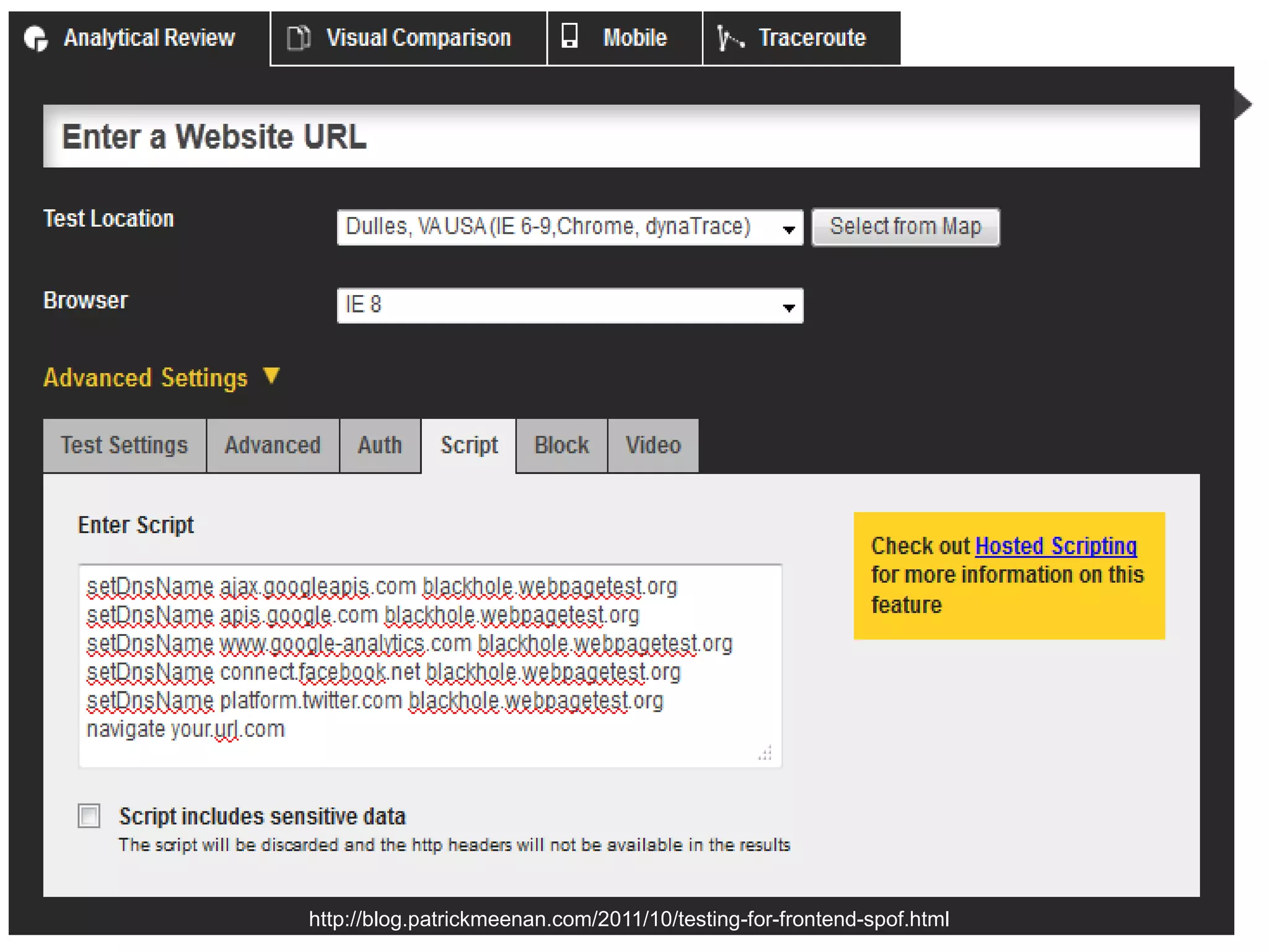 http://blog.patrickmeenan.com/2011/10/testing-for-frontend-spof.html
 