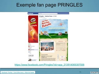 Exemple fan page PRINGLES




https://www.facebook.com/Pringles?sk=app_213914065307558

                                                   73
 