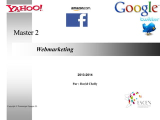 Master 2
Webmarketing

2013-2014
Par : David Chelly

Copyright © Postenergie Espagne SL

1

 