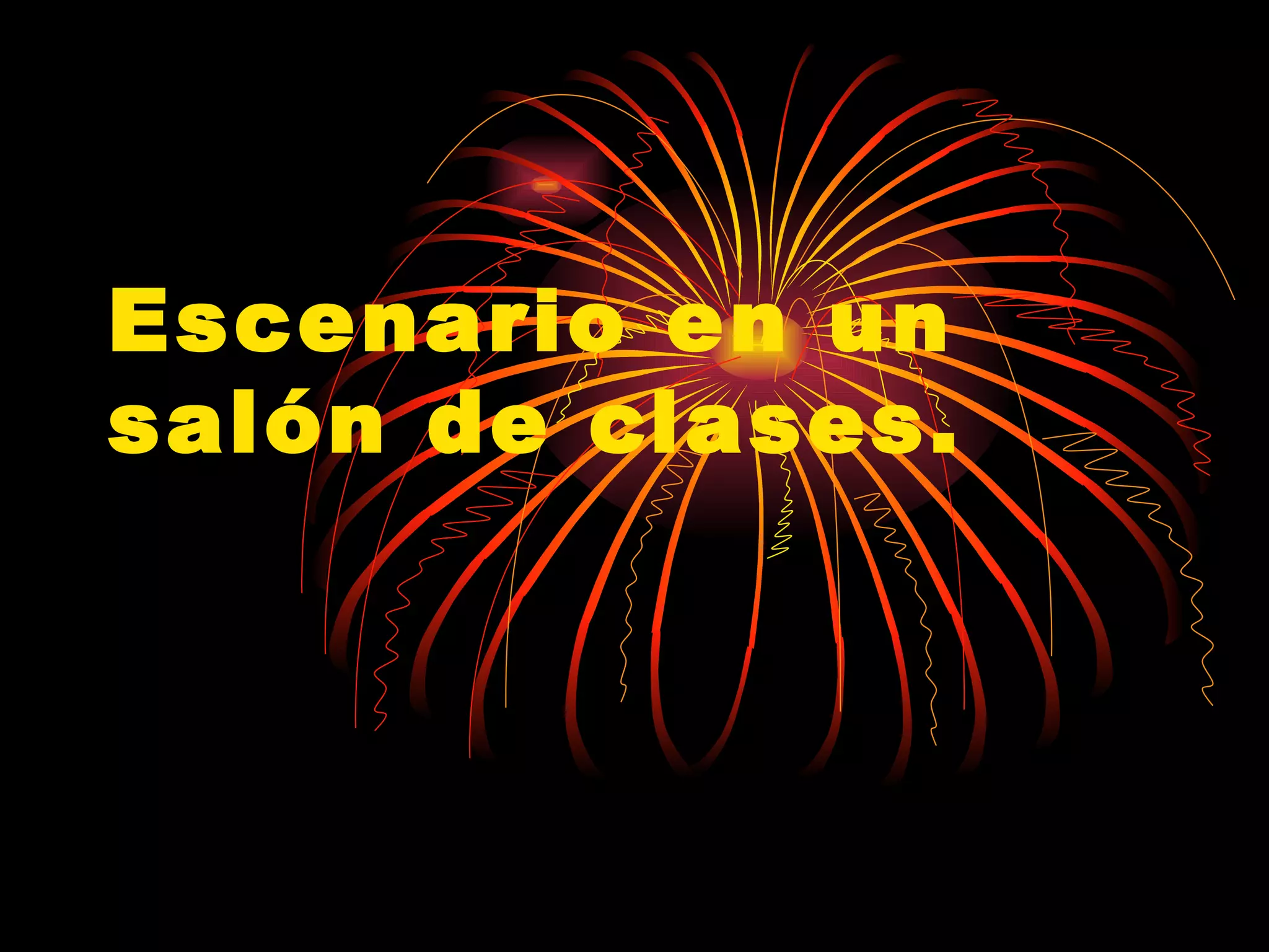 Escenario en un salón de clases.