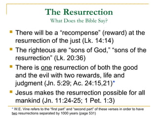 Recompense Scriptures Basic Overview of Eschatology Theology.ppt