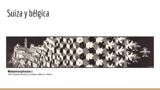 Suiza y bélgica
Metamorphosis I
1937 Woodcut printed on 2 sheets. 908mm x 195mm
 