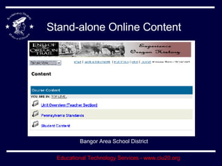 Stand-alone Online Content Bangor Area School District 