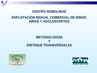CENTRO REMOLINOS
EXPLOTACIÓN SEXUAL COMERCIAL DE NIÑOS,
        NIÑAS Y ADOLESCENTES



           METODOLOGÍAS
                 Y
       ENFOQUE TRANSVERSALES
 