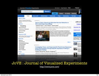 JoVE : Journal of Visualized Experiments
                                     http://www.jove.com/


mercredi 2 juin 2010 ...