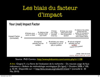 Les biais du facteur
                                   d’impact




                       Source : PhD Comics : http://w...