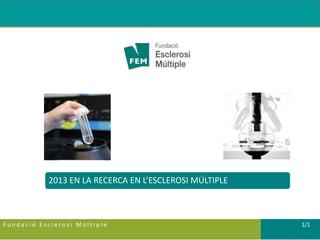 2013 EN LA RECERCA EN L’ESCLEROSI MÚLTIPLE

Fundació Esclerosi Múltiple

1/1

 