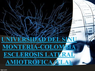 UNIVERSIDAD DEL SINU
MONTERIA-COLOMBIA
ESCLEROSIS LATERAL
AMIOTROFICA (ELA).
 