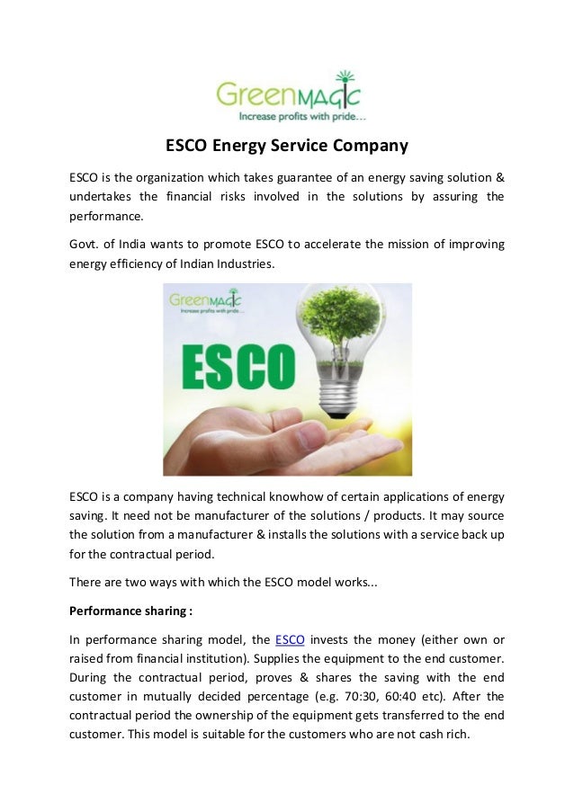 Esco energy service company