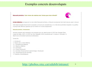 http://phobos.xtec.cat/edubib/intranet/ Exemples concrets desenvolupats 