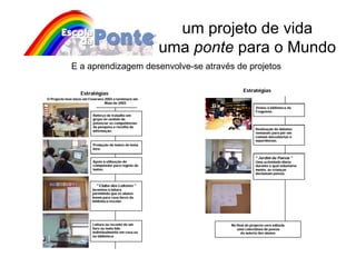 um projeto de vida uma  ponte  para o Mundo E a aprendizagem desenvolve-se através de projetos 
