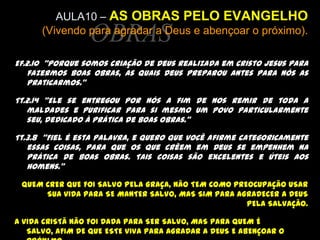 AULA 09 – A DINÂMICA DA GRAÇA(Aprofundando e nutrindo-se no amor de Deus)GRAÇAO LADRÃO DO PODER É A INGRATIDÃO.O LADRÃO DA GRATIDÃO CHAMA-SE MÉRITO. Rm.5.6  “De fato, no devido tempo, quando ainda éramos fracos, Cristo morreu pelos ímpios. 8 Mas Deus demonstra seu amor por nós: Cristo morreu em nosso favor quando ainda éramos pecadores.”Ef.2.1,4,5,8  “Vocês estavam mortos em suas transgressões e pecados. Todavia, Deus, que é rico em misericórdia, pelo grande amor com que nos amou, deu-nos vida com Cristo, quando ainda estávamos mortos em transgressões... Pois vocês são salvos pela graça, por meio da fé, e isto não vem de vocês, é dom de Deus;  não por obras, para que ninguém se glorie.Lc.7.47 “Mas aquele a quem pouco foi perdoado, pouco ama”.