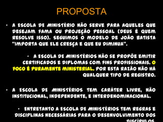 PÚBLICO ALVOPessoas que estejam dispostas ao estudo e discipulado profundo e sistemático na doutrina do EVANGELHO DA GRAÇA se tornando ministros e discipuladores de outros. 