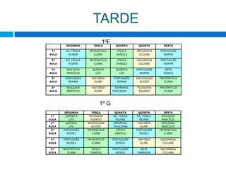 TARDE1º D– TARDE1ºE  - TARDE