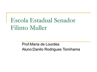 Escola Estadual Senador Filinto Muller Prof:Maria de Lourdes Aluno:Danilo Rodrigues Tomihama 