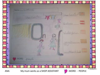 ANA My mum works as a SHOP ASSISTANT -WORD  -  PEOPLE 