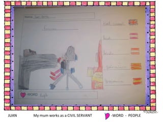 JUAN My mum works as a CIVIL SERVANT -WORD  -  PEOPLE 