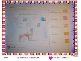 SARAMy dadworksas a WELDER-WORD  -  VARIETY