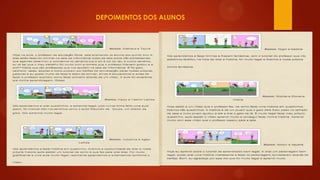 DEPOIMENTOS DOS ALUNOS

 