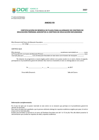 Lunes, 13 de febrero de 2017
3507
NÚMERO 30
 