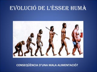 Evolució dE l’éssEr humà
CONSEQÜÈNCIA D’UNA MALA ALIMENTACIÓ?
 