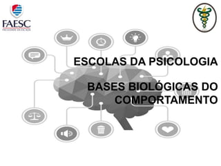 ESCOLAS DA PSICOLOGIA
BASES BIOLÓGICAS DO
COMPORTAMENTO
 