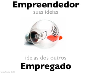 Empreendedor
                      concretiza ideias




Monday, November 23, 2009
 