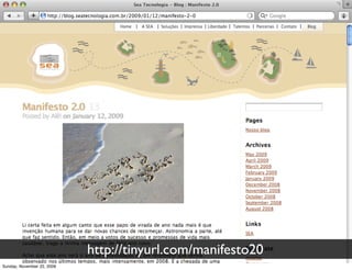 Mas, mais que   Eng
                             de SW,
                               o.

          seja um ótimo proﬁssional!




Monday, November 23, 2009
 