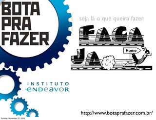 portanto,
nao espere




                            http://www.ﬂickr.com/photos/pinho/200684463/
Monday, November 23, 2009
 