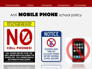 Communication   Culture   Connection   Comparisons   Communities




    Anti   MOBILE PHONE school policy
 