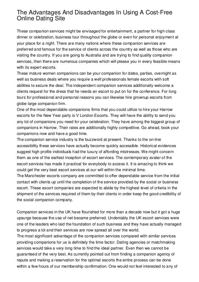 online dating advantages and disadvantages essay