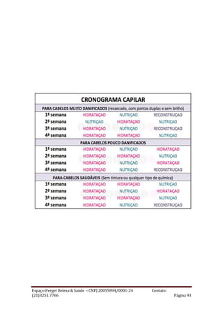 Espaço Perger Beleza & Saúde – CNPJ 20055894/0001-24 Contato:
(21)3251.7766 Página 93
 