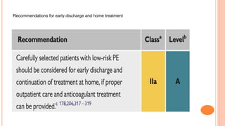 Recommendations for early discharge and home treatment
 
